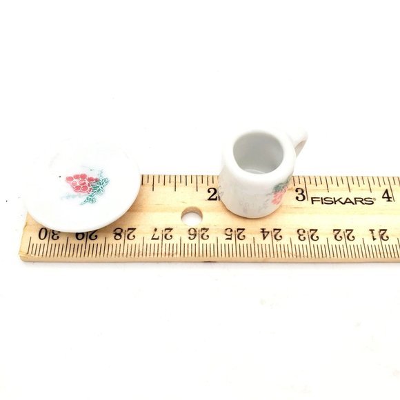 Miniature Barbie Size Porcelain Tea Set Lot Food Doll House Toys - Picture 6 of 6